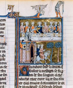Bankett und Reiter, ca. 1280-1290