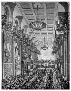 Bankett im Großen Saal für Königin Victoria, Guildhall, City of London, November 1837, 1886