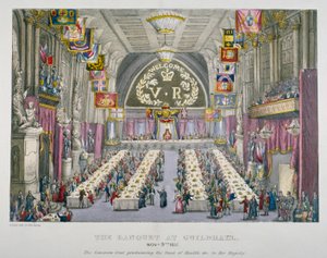 Bankett in der Guildhall zu Ehren von Königin Victoria, City of London, 1837 von Unbekannt