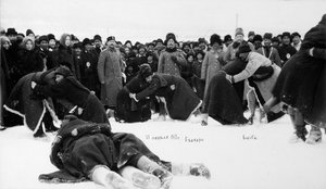 Bashkirs Kuresh-Wrestling, Russland, 1913 von Unbekannt