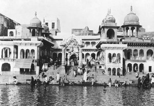 Badestelle am Yamuna-Fluss, Muttra, 1917