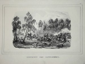 Schlacht zwischen russischen Truppen und französischer Kavallerie bei Ostrovno, 25.-26. Juli 1812 von Unbekannt