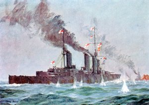 Schlachtkreuzer HMS Lion geht in Aktion, Schlacht von Jütland 31. Mai - 1. Juni 1916 von Unbekannt