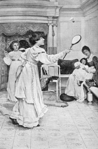 Federball und Federballschläger, 1906 von Unbekannt