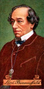 Benjamin Disraeli, Earl of Beaconsfield, aus einer Serie von Zigarettenkarten, 1935 von Unbekannt
