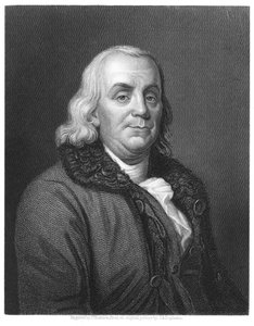 Benjamin Franklin, amerikanischer Wissenschaftler, Erfinder und Staatsmann, 1835 von Unbekannt