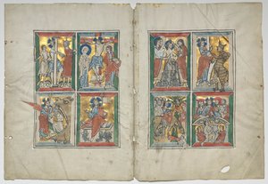 Bifolio mit Szenen aus dem Leben Christi, 1230-1240 von Unbekannt