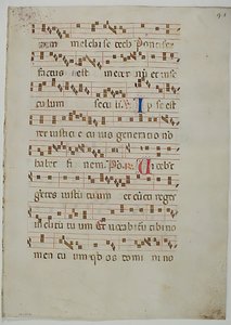 Bifolium aus einem Antiphonar, Italien, 14. Jahrhundert