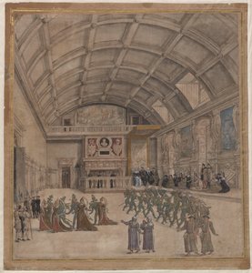 Binche-Palast während der Feierlichkeiten im August 1549, 1549