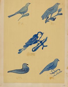 Vogelverzierungen auf Steinzeug
