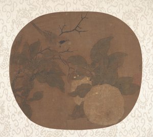 Vogel auf einem Kamelienzweig, ca. 1000