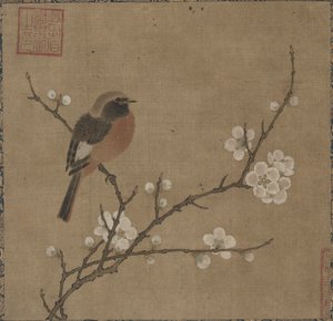 Vogel auf einem blühenden Zweig, 1100er