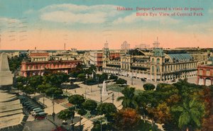 Vogelperspektive des Central Parks, Havanna, Kuba, ca. 1919