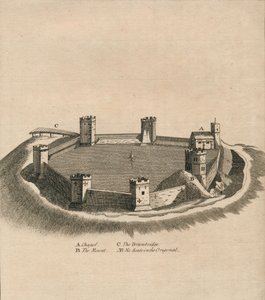 Vogelperspektive von Oxford Castle in Oxfordshire, ca. 1800 von Unbekannt