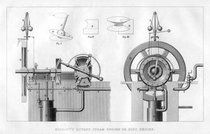 Bishopps rotierende Dampfmaschine oder Scheibenmotor, 1866