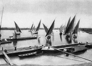 Boote auf dem Nil, Kairo, Ägypten, ca. 1920er Jahre