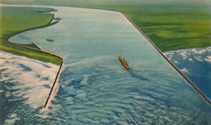 Bocas de Ceniza, Eingang zum Seehafen, Barranquilla, um 1940er von Unbekannt