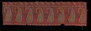 Rand eines Schals, 1800er Jahre von Unbekannt
