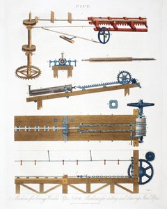 Bohren von Holzrohren und Gießen und Ziehen von Eisenrohren, ca. 1825 von Unbekannt
