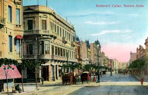 Boulevard Callao, Buenos Aires, Argentinien, spätes 19. oder frühes 20. Jahrhundert von Unbekannt