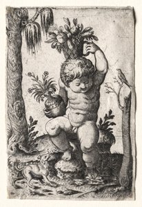 Junge mit Obstkorb, 1500er oder 1600er Jahre von Unbekannt