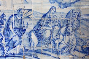 Brasilien, Bahia, Salvador: Azulejo in der Bonfim-Kirche: Die Flucht nach Ägypten von Unbekannt