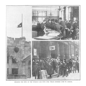 Die Nachricht vom Verlust der Titanic mit über zwölfhundert Leben nach London bringen, 20. April 1912 von Unbekannt