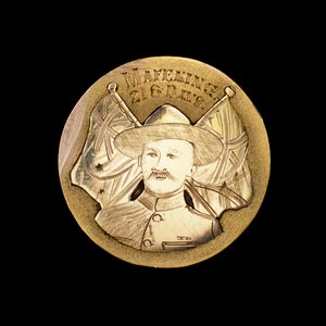 Britische Burenkrieg-Medaille zur Feier der Verteidigung gegen die Belagerung von Mafeking und Darstellung von Robert Baden-Powell von Unbekannt