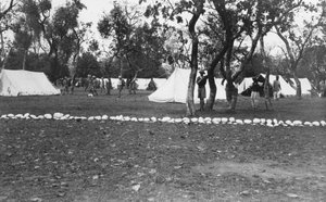 Lager der britischen Armee am Fluss Yamuna, Indien, 1917