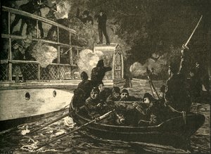 Britische Streitkräfte erobern das kanadische Rebellen-Schiff Caroline auf dem Niagara River, 1837 von Unbekannt