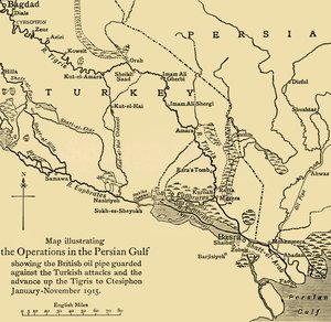 Britische Ölpipeline im Nahen Osten, Erster Weltkrieg, 1915, ca. 1920 von Unbekannt
