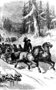 Britische Truppen durch Kanada im Winter, um 1860er Jahre von Unbekannt