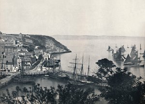 Brixham - Die Unterstadt, zeigt Fischereiflotte, 1895
