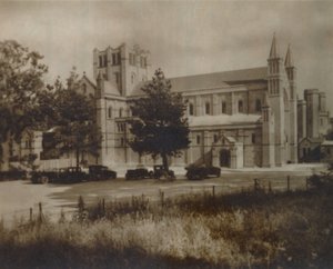 Buckfast Abbey Kirche, Nordansicht, spätes 19. - frühes 20. Jahrhundert von Unbekannt