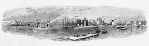 Buffalo Hafen, vom Wellenbrecher aus, 1883