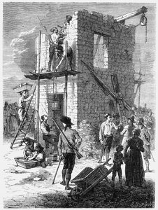 Bau einer Chappe-Telegraphenstation, um 1793