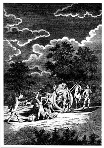Begräbnis der Opfer der Londoner Pest bei Nacht in Massengräbern, 1665 von Unbekannt