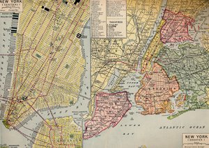 Geschäftszentrum von New York am Seeufer von Manhattan und Umgebung, um 1930er Jahre von Unbekannt