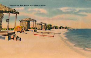 Cabanas am Rest Beach, Key West, Florida, ca. 1940er von Unbekannt