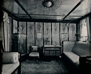 Luxuskabine auf dem Norddeutschen Lloyd SS. Kronprinzessin Cecilie, ca. 1907 von Unbekannt