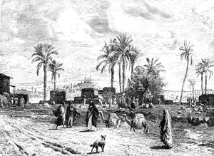 Kairo von der linken Uferseite des Nils, 1881 von Unbekannt