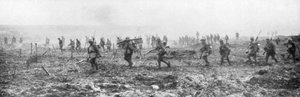 Kanadische Truppen im Niemandsland, Vimy, Frankreich, Erster Weltkrieg, 9. April 1917
