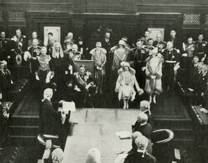 Canberra, Australien. Ihre Majestäten eröffnen das erste Bundesparlament, 9. Mai 1927, 1937