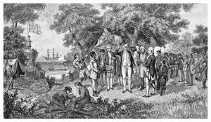 Kapitän Cook beansprucht Botany Bay, New South Wales, Australien, 1770, 1886 von Unbekannt