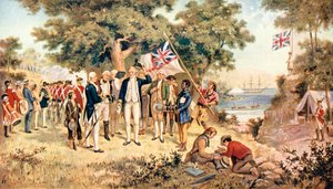 Kapitän James Cook nimmt New South Wales im Namen der britischen Krone in Besitz, 1770
