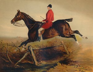 Kapitän Percy Williams auf einem Lieblings-Irischen Jäger von Unbekannt