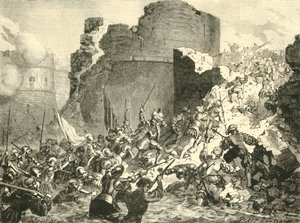 Eroberung von Calais durch die Franzosen unter dem Herzog von Guise, 1558, 1890 von Unbekannt