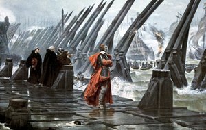 Kardinal Richelieu bei der Belagerung von La Rochelle, 1628, frühes 20. Jahrhundert von Unbekannt