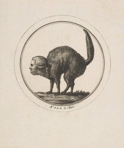 Karikatur, die den Comte de Provence als Katze zeigt, 18. Jahrhundert