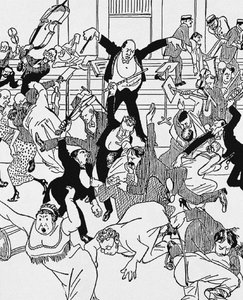 Karikatur zur Schönbergs Kammersymphonie Nr. 1 am 31. März 1913 in Wien, 1913 von Unbekannt